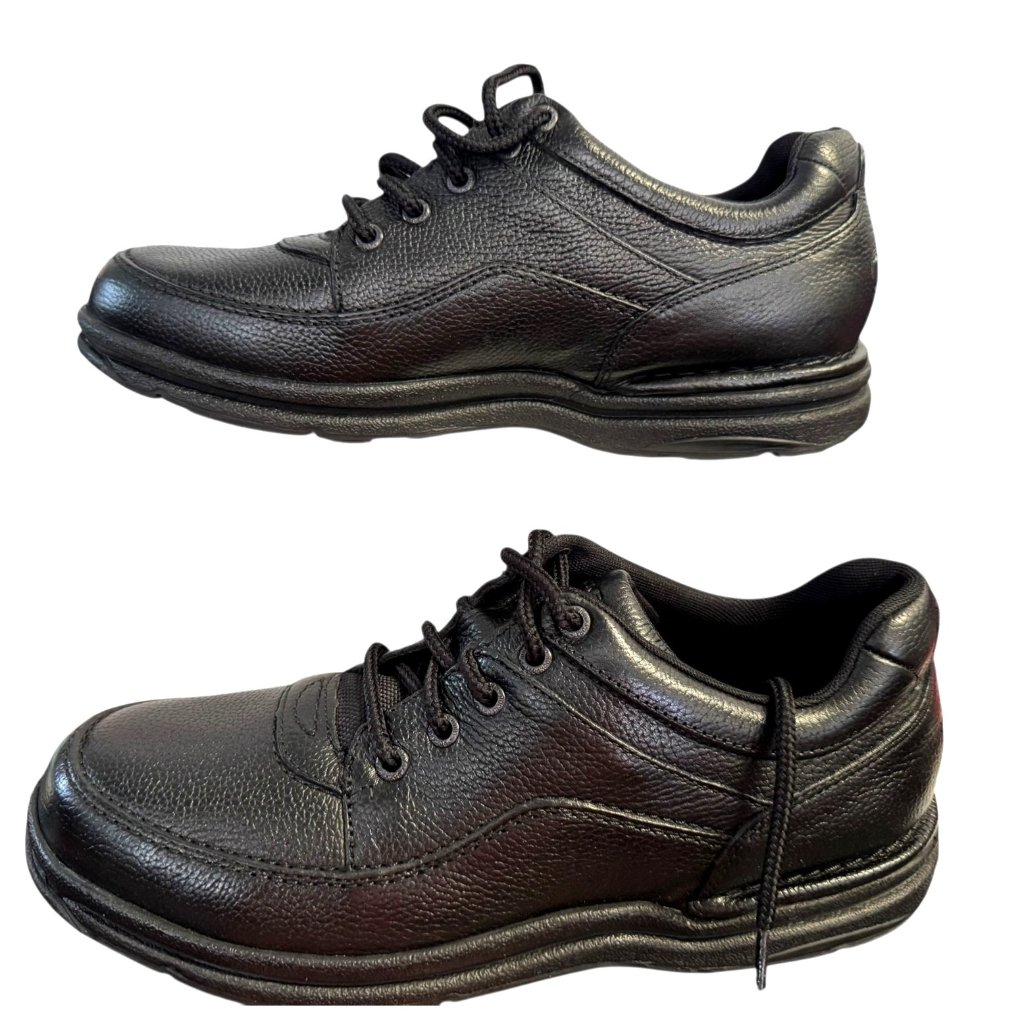 Rockport Mens World Tour Classic Black Leather Lace-Up Shoes Size 10.5 Nwob